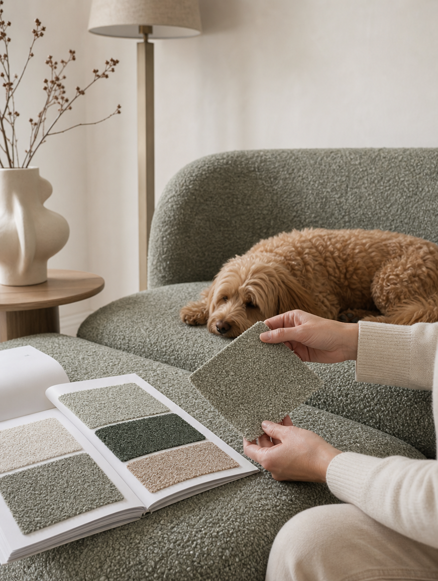 The home visit — fabric swatches on your sofa