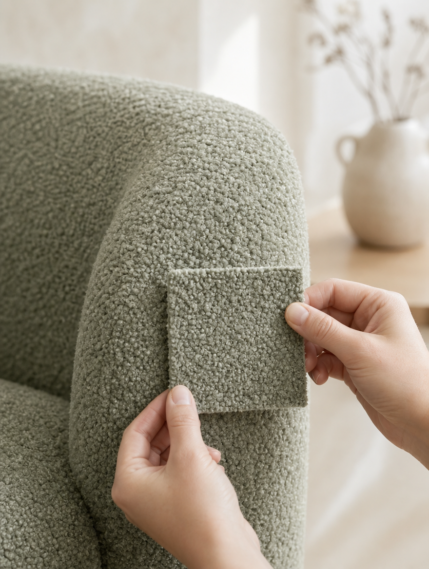 Material identification — matching the swatch to your sofa