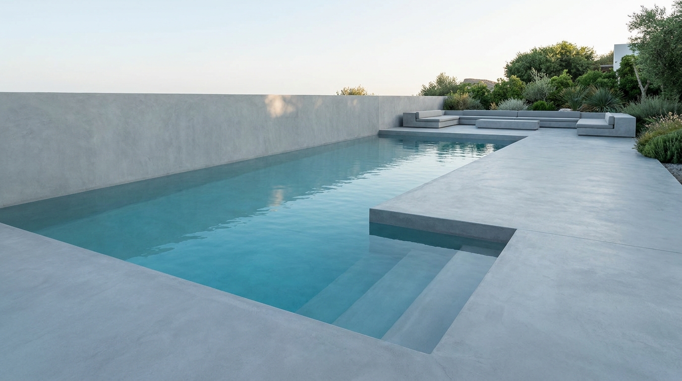 Microcement swimming pool