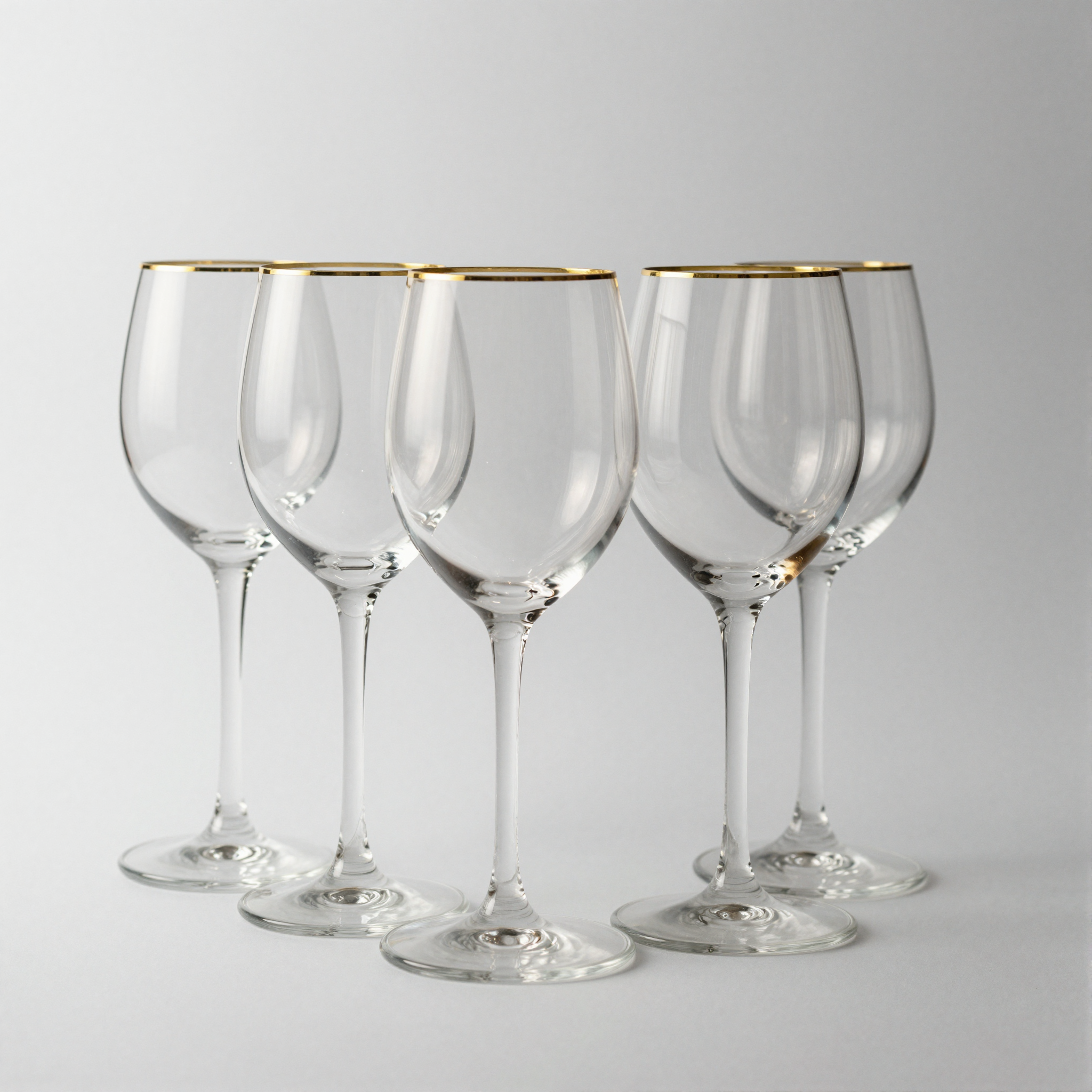 Gold-Rim Wine Glasses Set of 4 detail