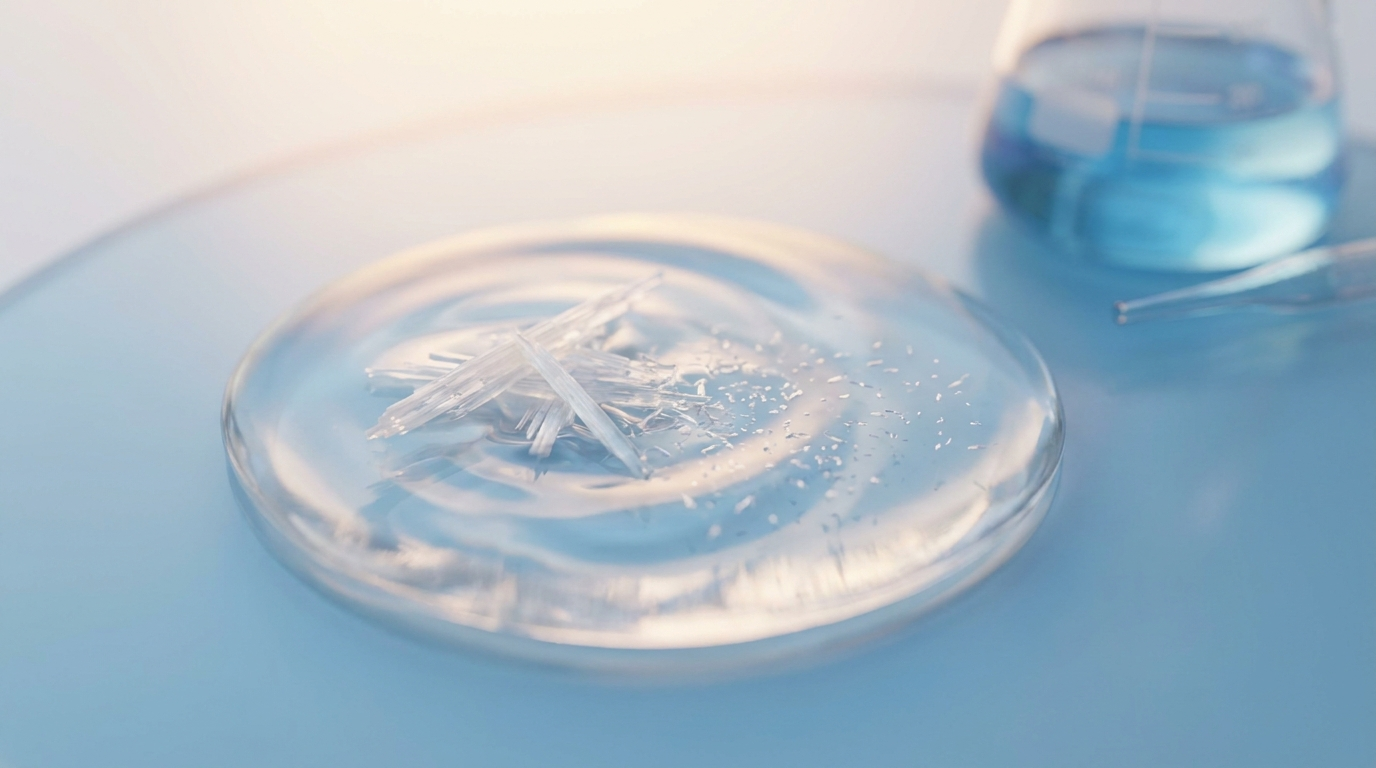 Uric acid crystals breaking down