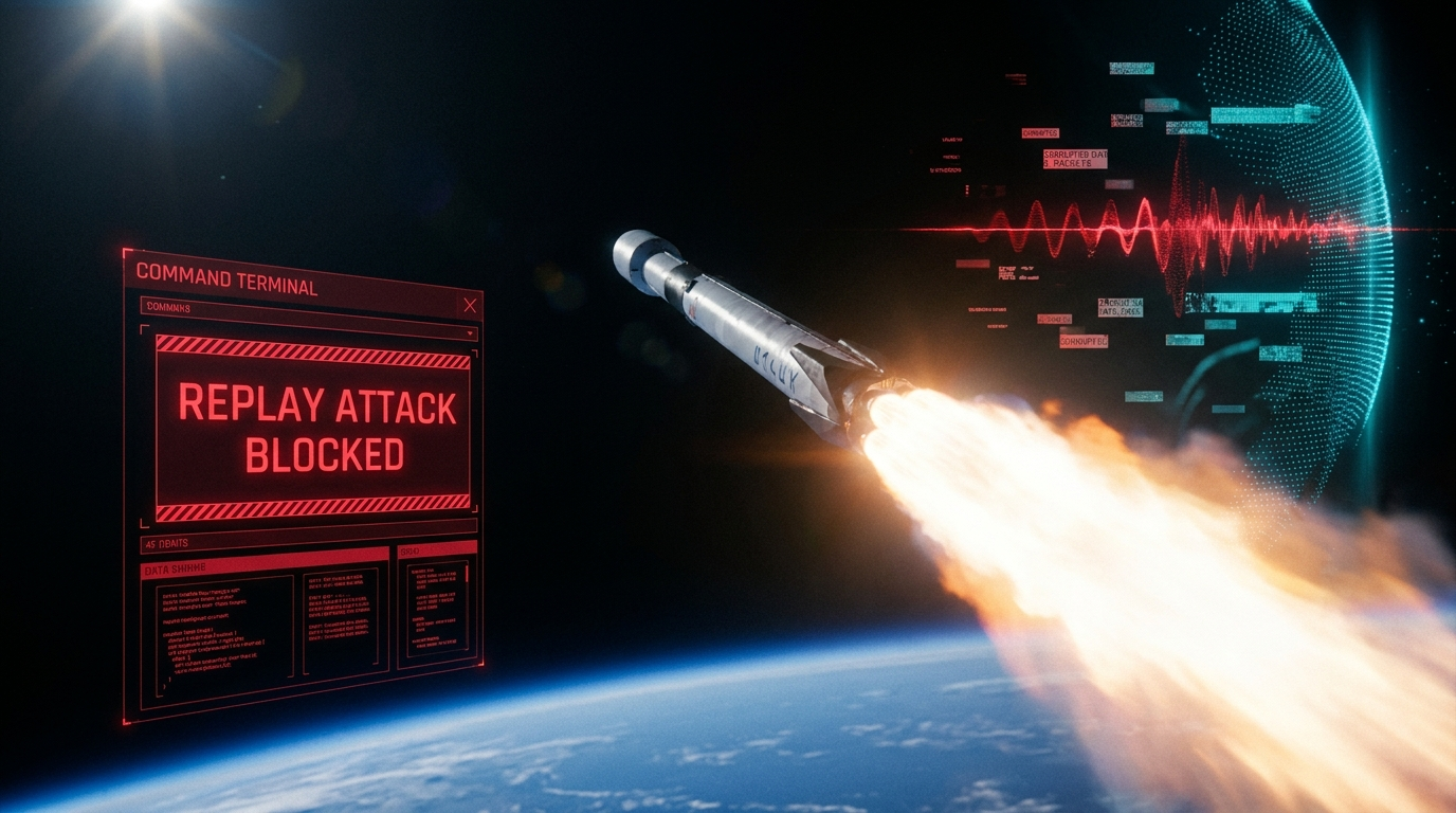 SpaceX command replay attack blocked by PALLAS QSK