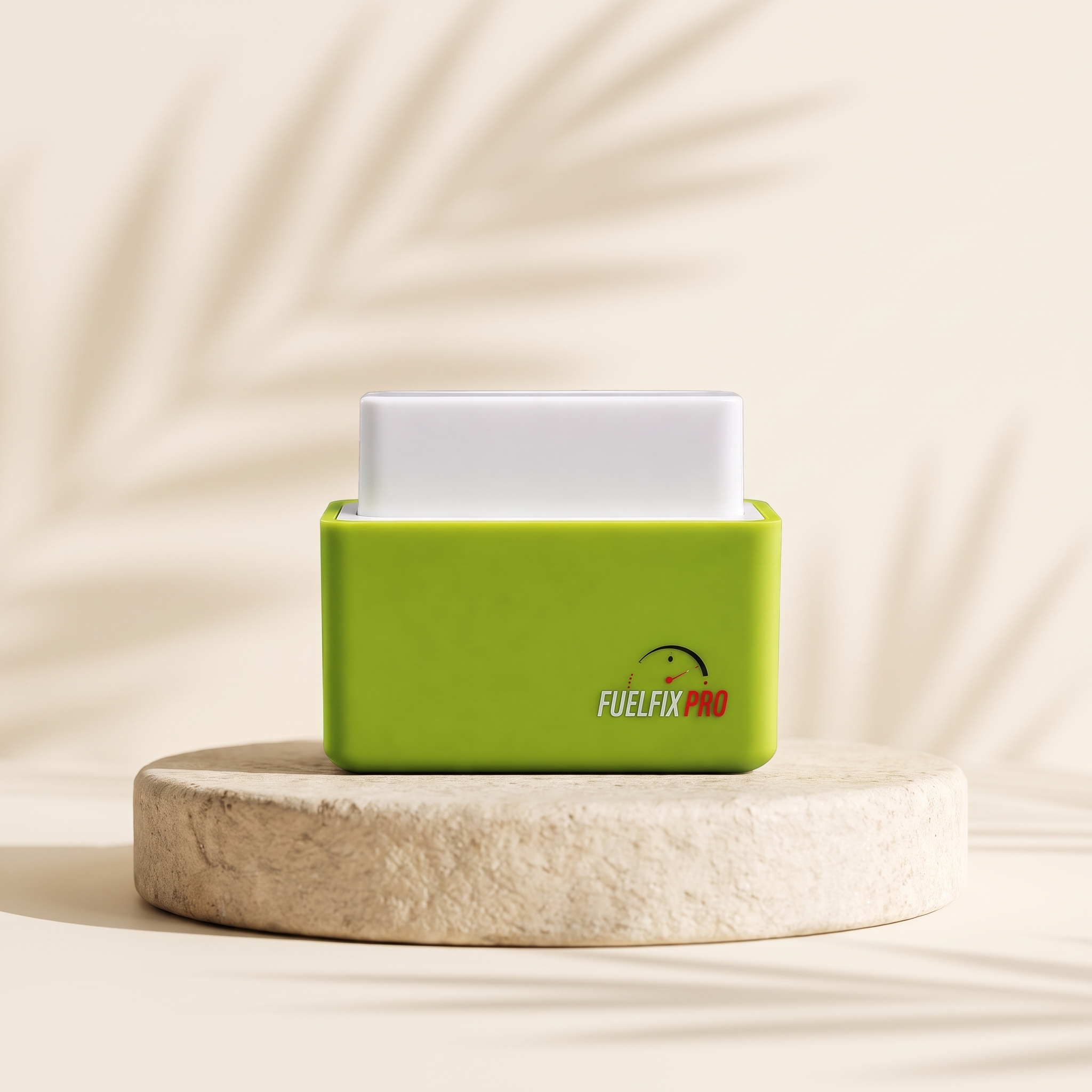 FuelFixPro device on stone pedestal