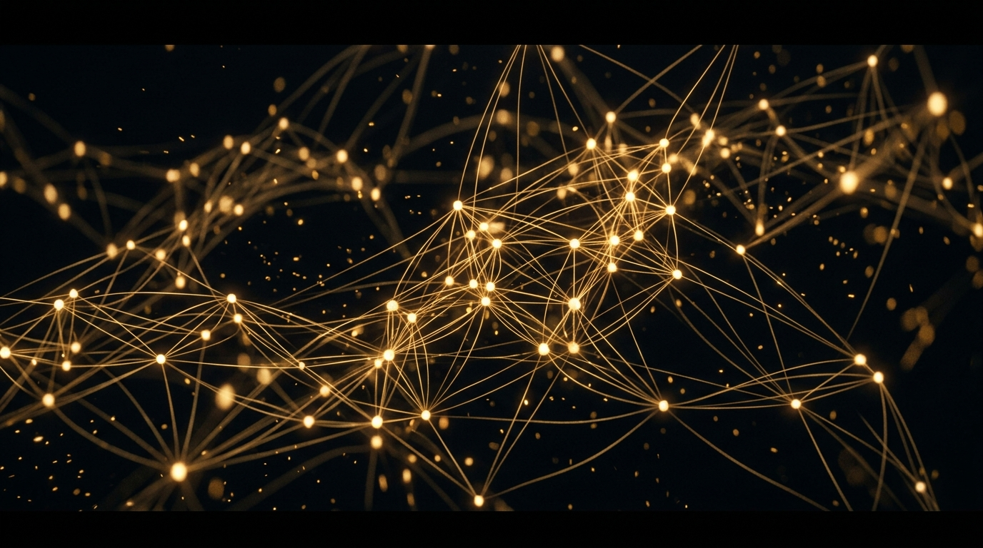 Golden network of luminous nodes