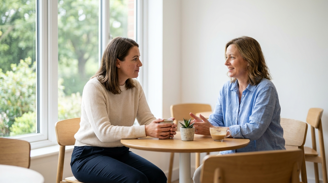 Blije professionals in gesprek