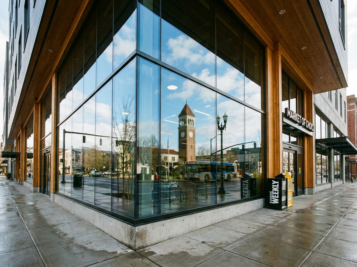 Clean commercial storefront