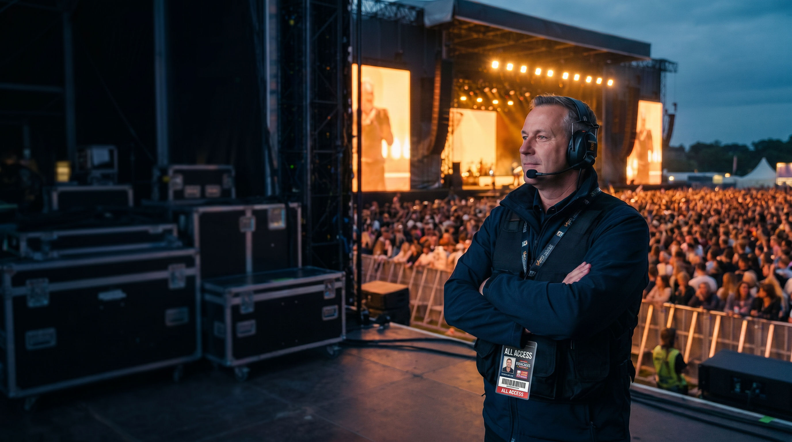 An event safety professional overseeing a live concert