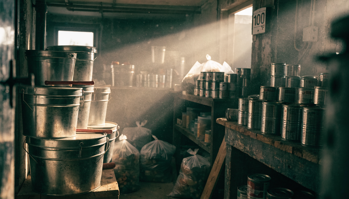 Hot garage used as food storage — a major risk for shelf life