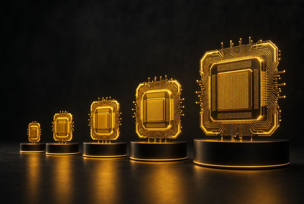 The evolution of Bitmain Antminer Z-series Zcash miners, shown as ascending glowing chips