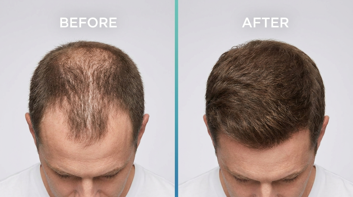 Illustrative before and after, individual results vary