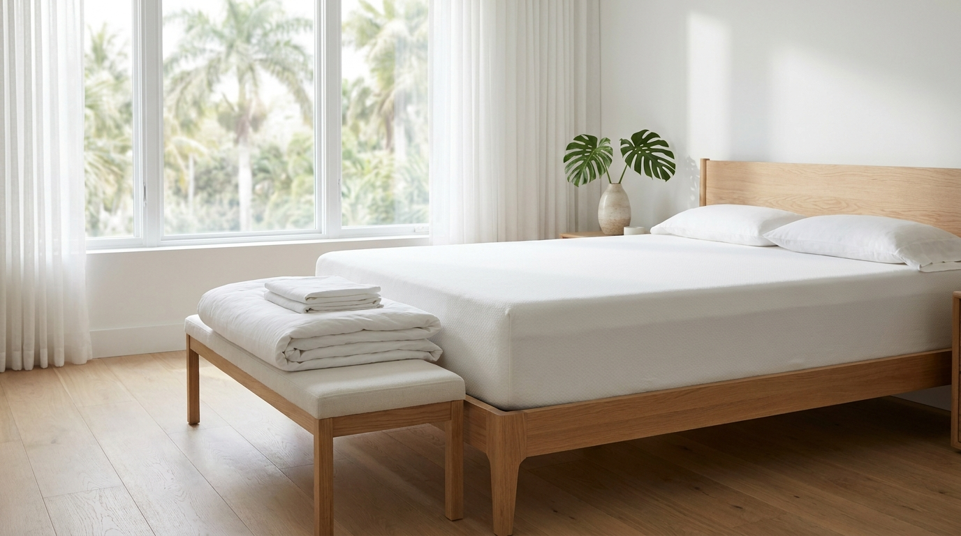 Matelas propre dans une chambre lumineuse — nettoyage matelas Guyane S3T