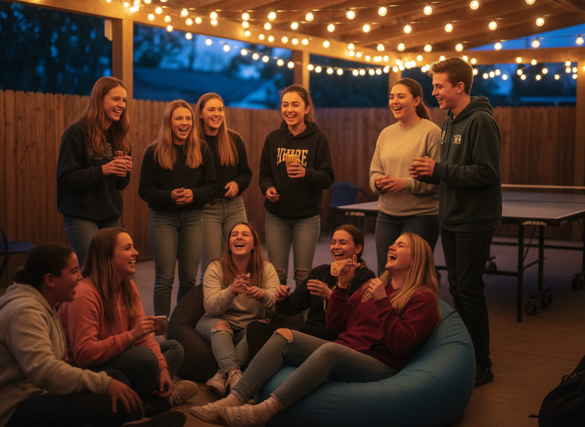 Teenagers at a youth group night