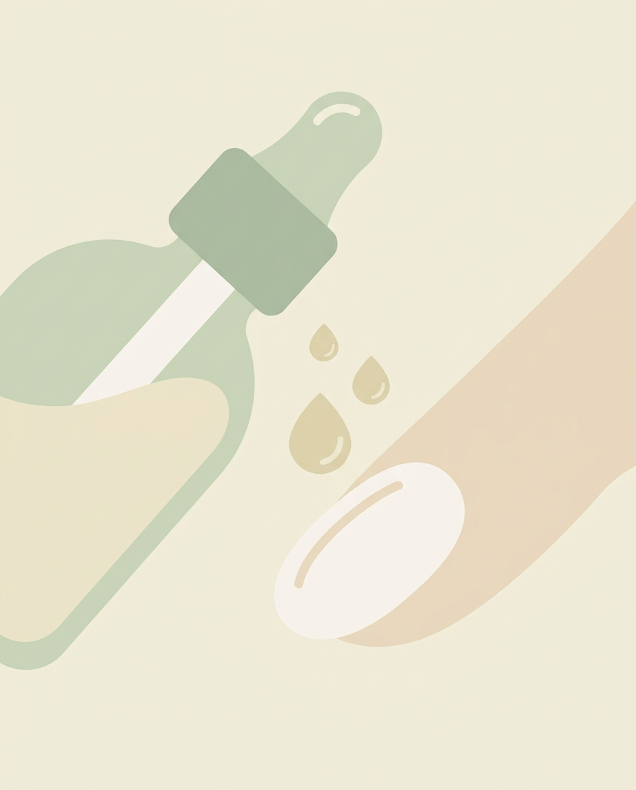 Illustratie: dagelijks een paar druppels op de nagel aanbrengen
