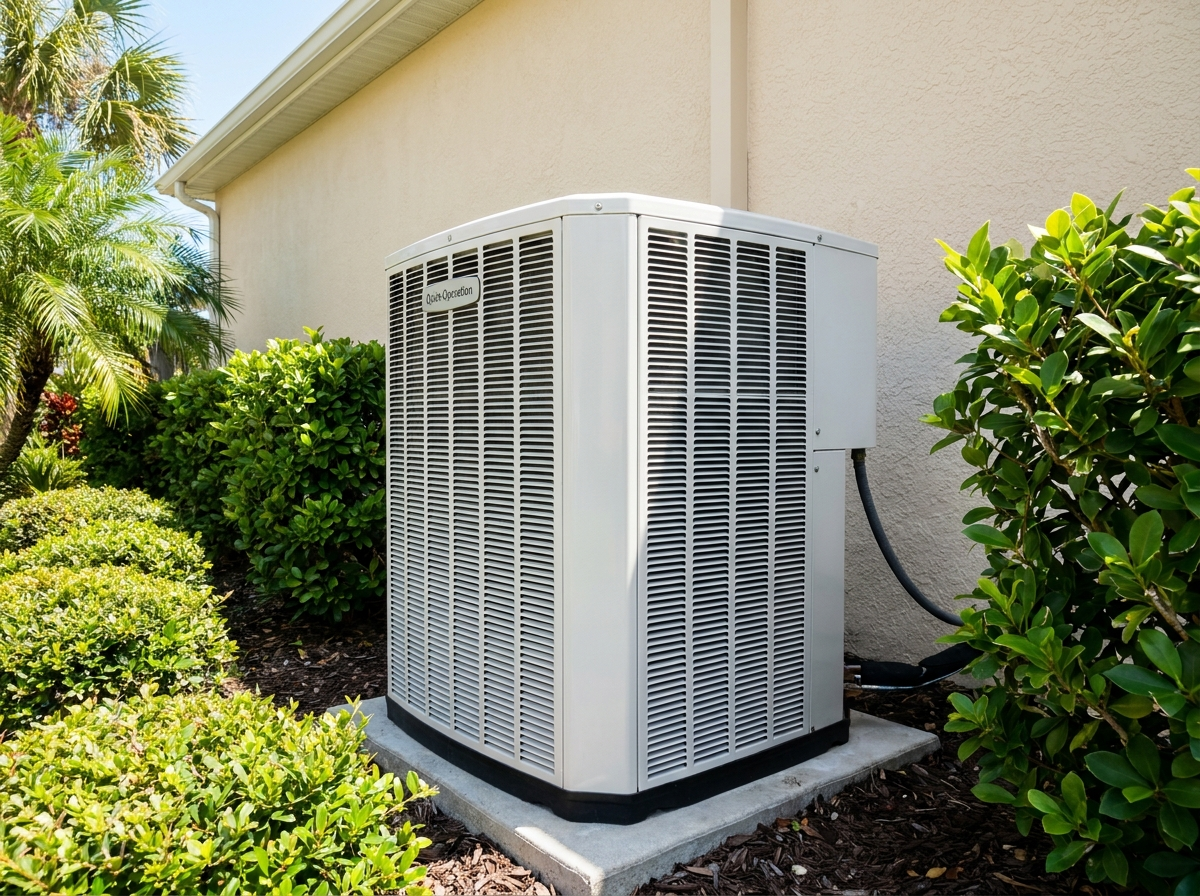 Residential AC condenser unit installation