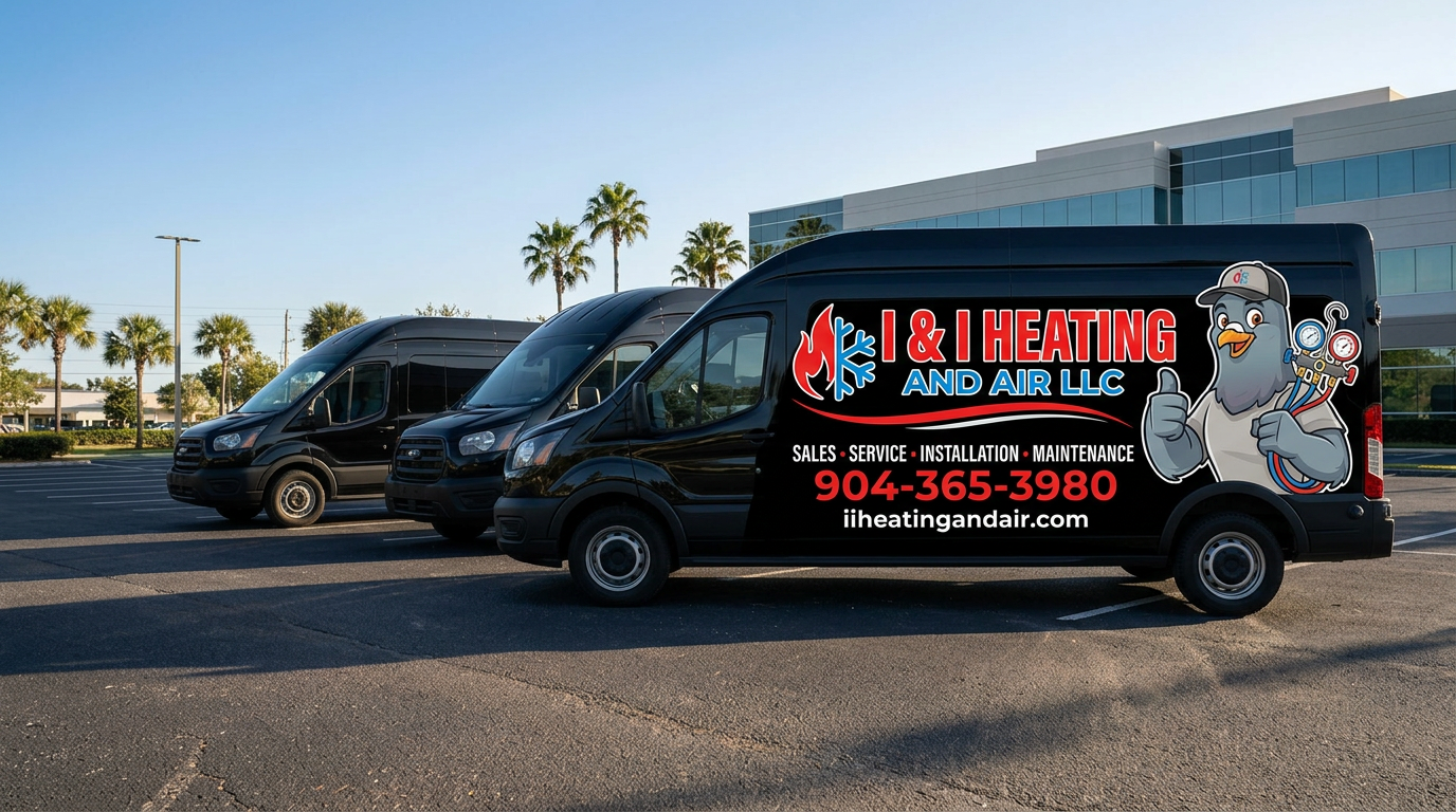 I&I Heating and Air branded service van