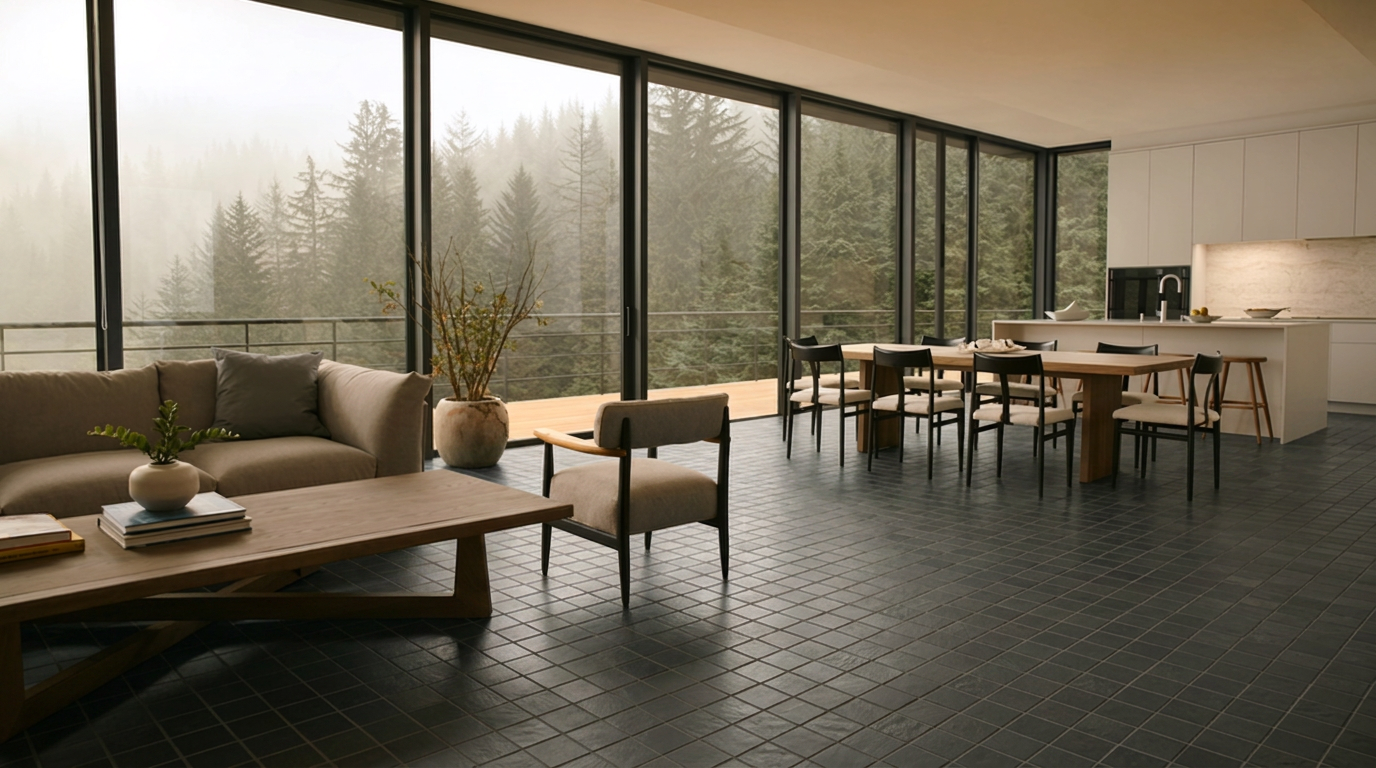 Realistic Portland Home with Small Slate Tile Floor