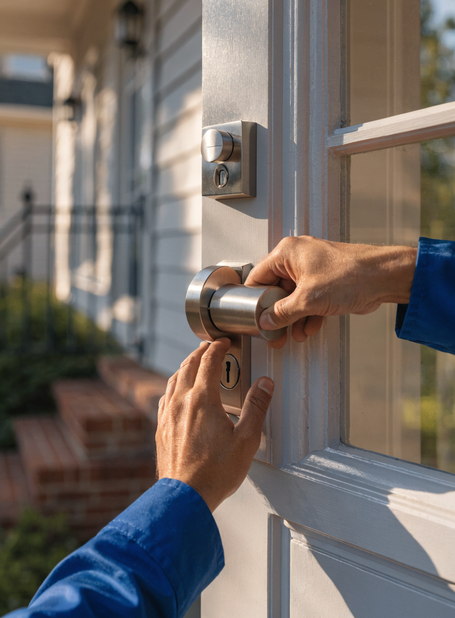 Installing a deadbolt on a home front door