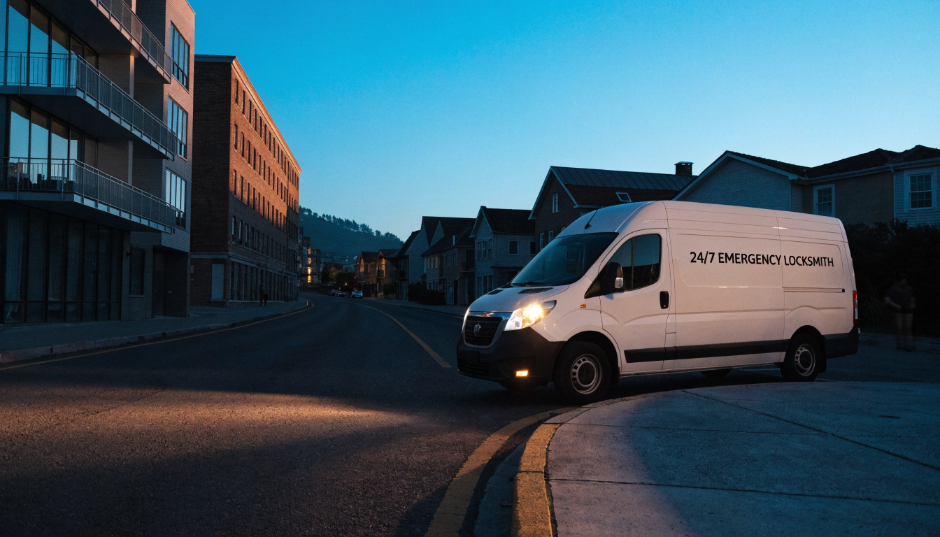 ExtraKey service van at night