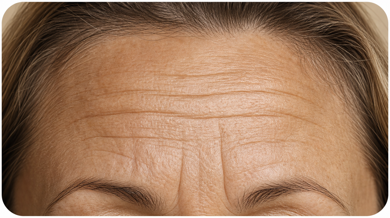 Forehead lines and collagen loss