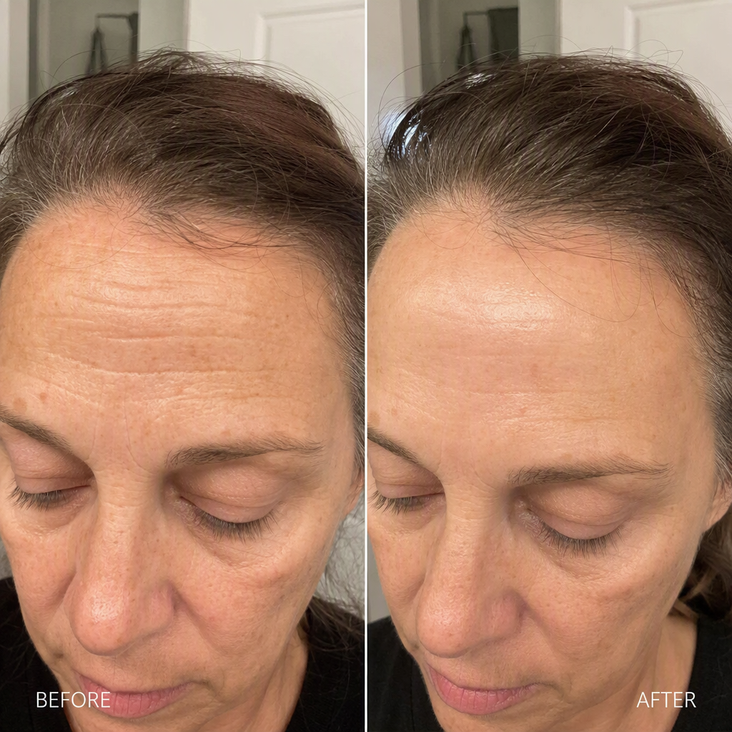 Before and after forehead lines