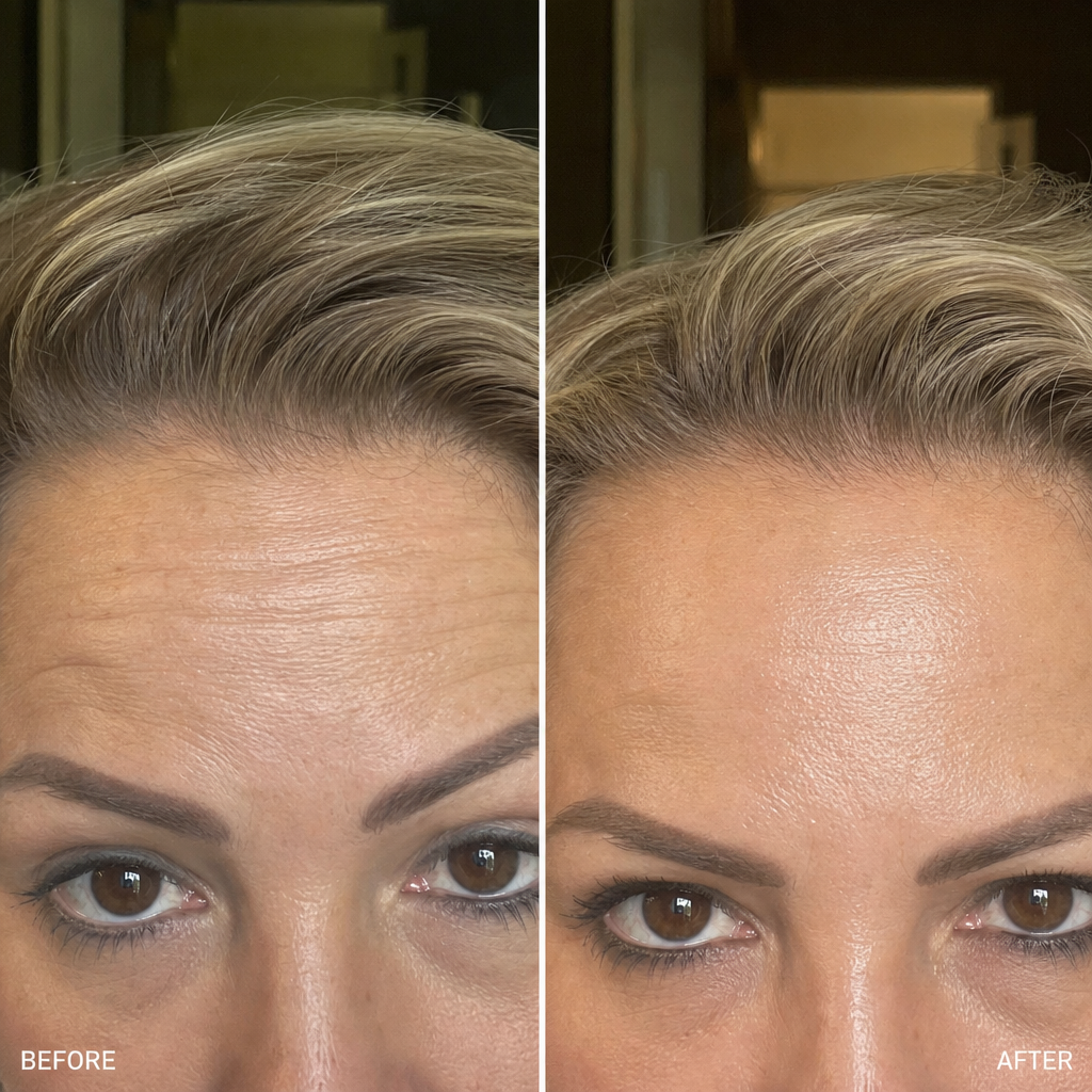 Before and after forehead lines
