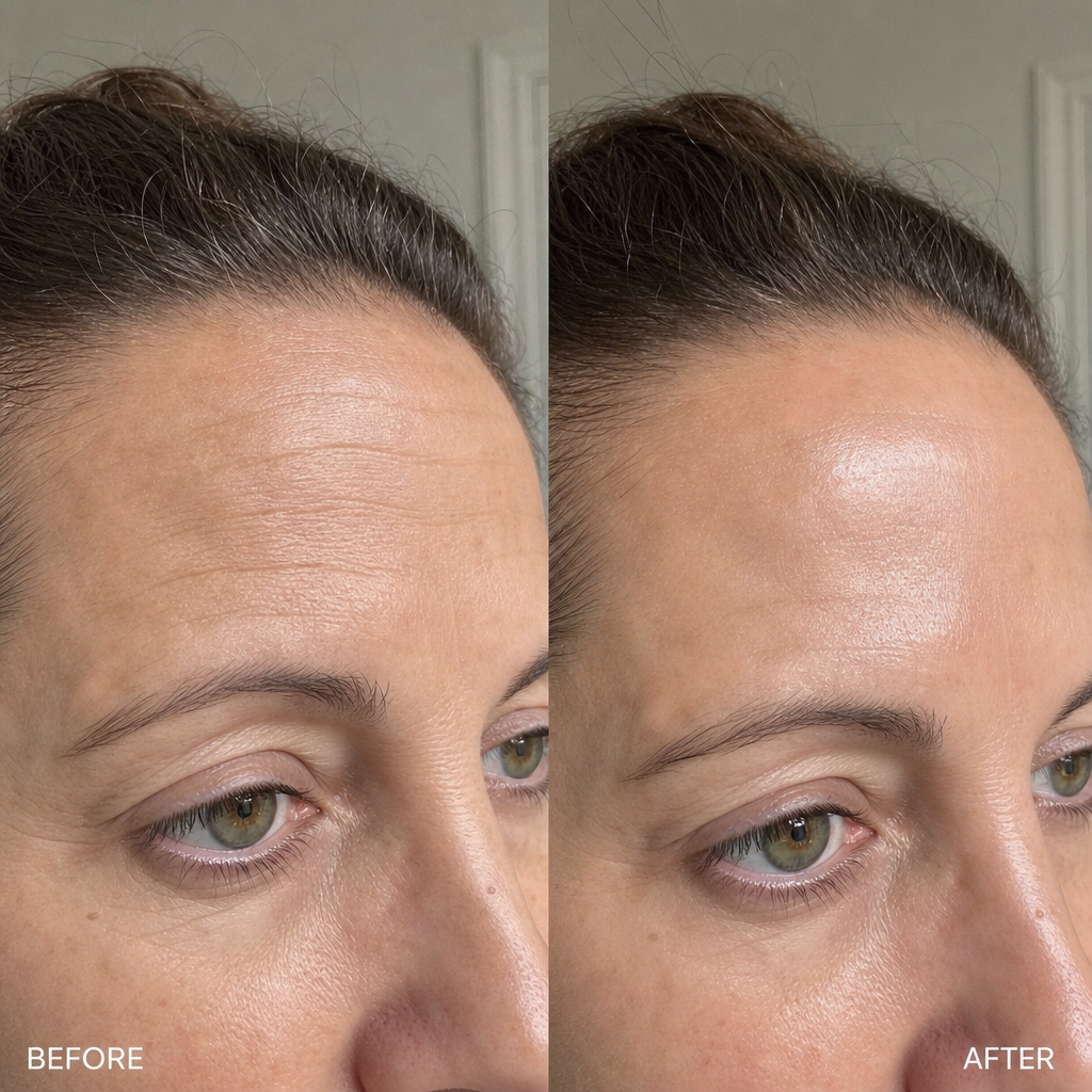 Before and after forehead lines