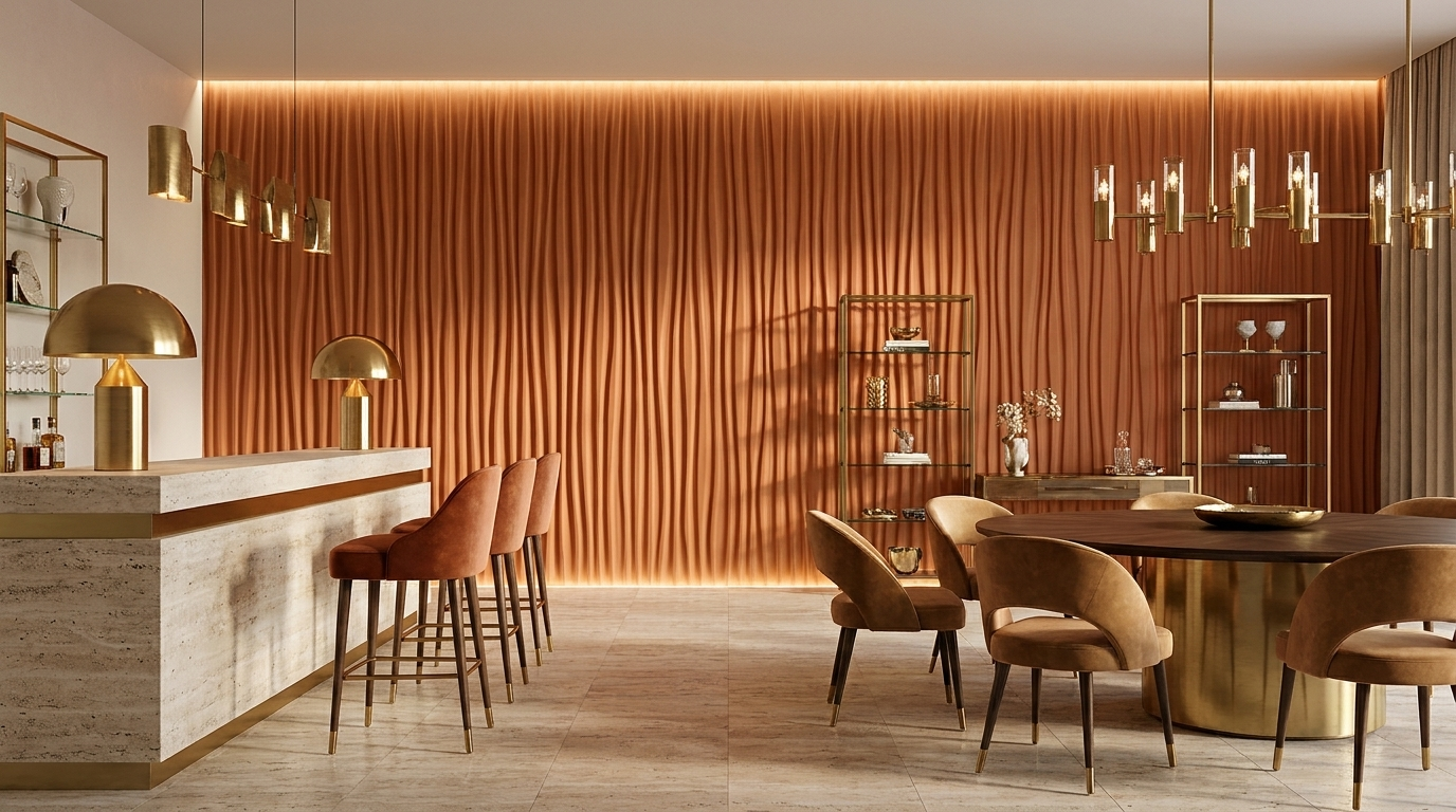 Placare perete Wave Terracotta Artema