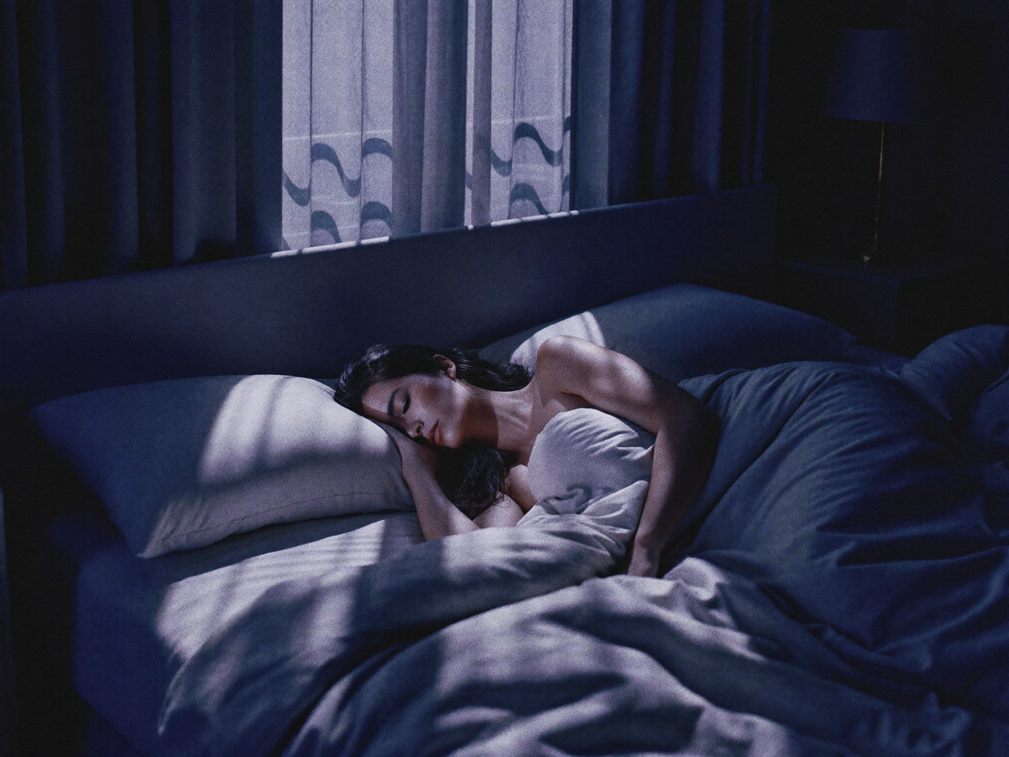 Woman sleeping peacefully through the night