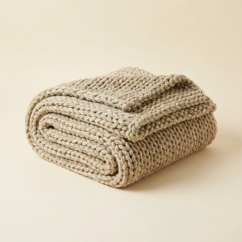 Knit weighted blanket