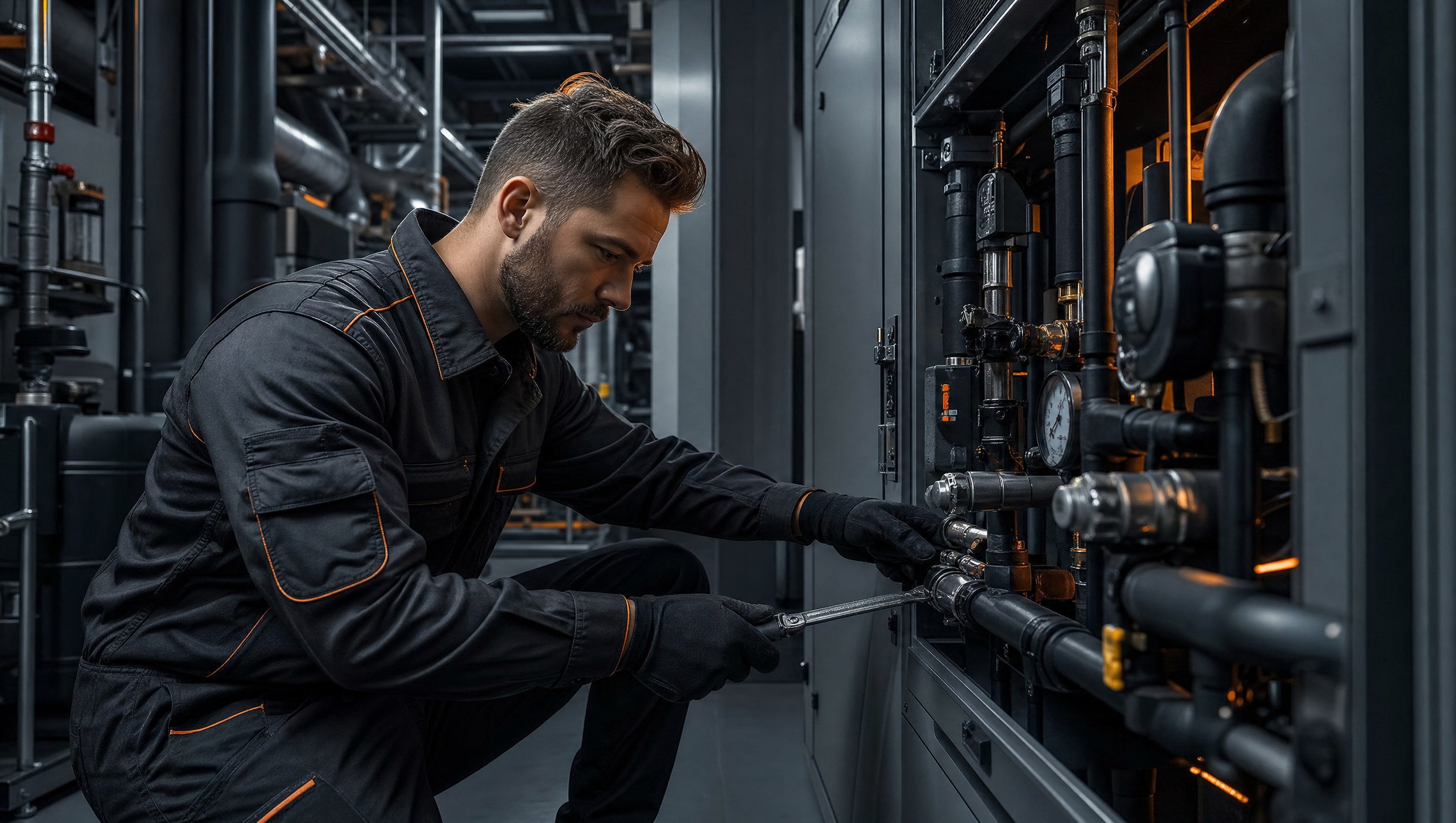 Facilities maintenance technician servicing building infrastructure at Port San Antonio