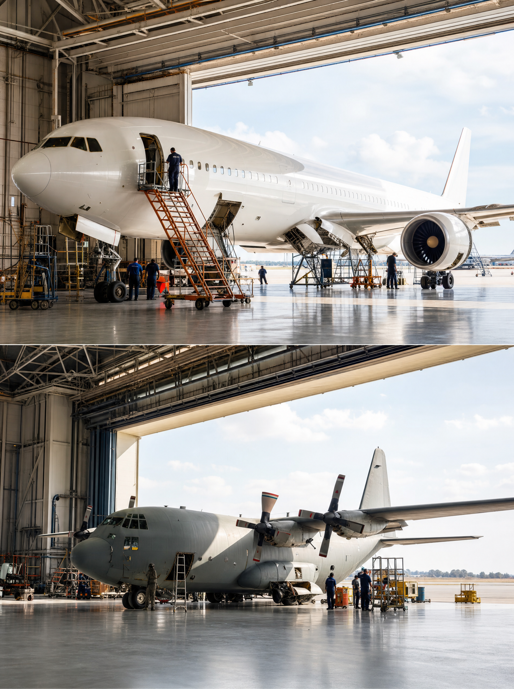 Aircraft maintenance hangar