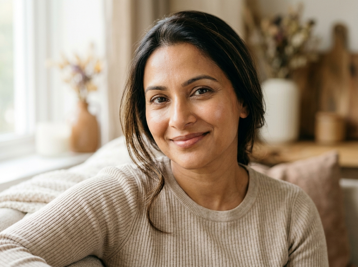 Vrouw met egale, stralende huid