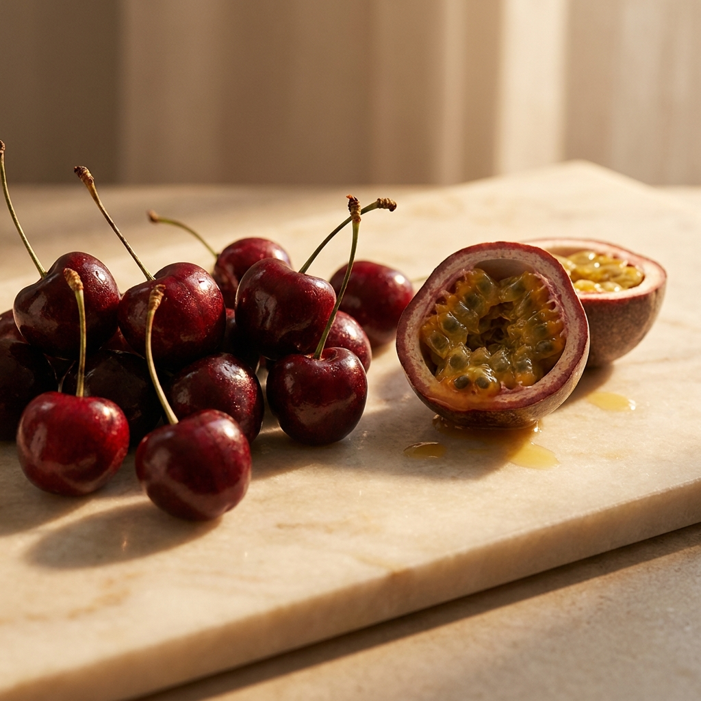 Familia olfativa frutal: cerezas y maracuyá