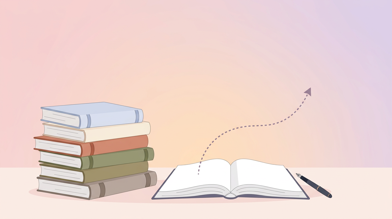Getting a book published — a stack of published books and an open manuscript