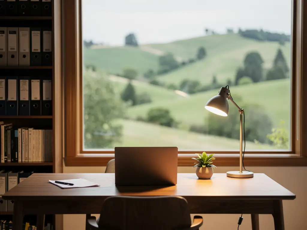 Pamela Greenawalt’s home-based bookkeeping office in Oregon’s Willamette Valley