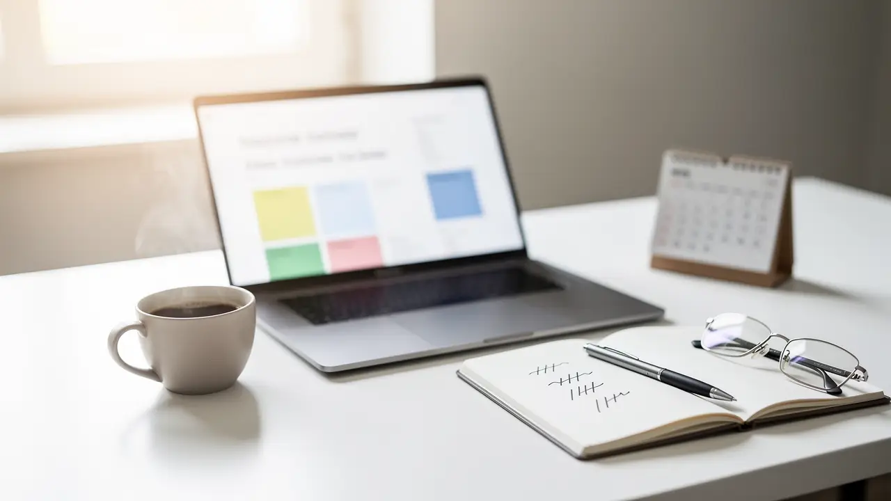 A welcoming desk set up for a friendly bookkeeping consultation call
