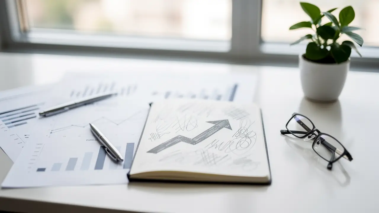 Business planning desk representing financial advisory and forecasting