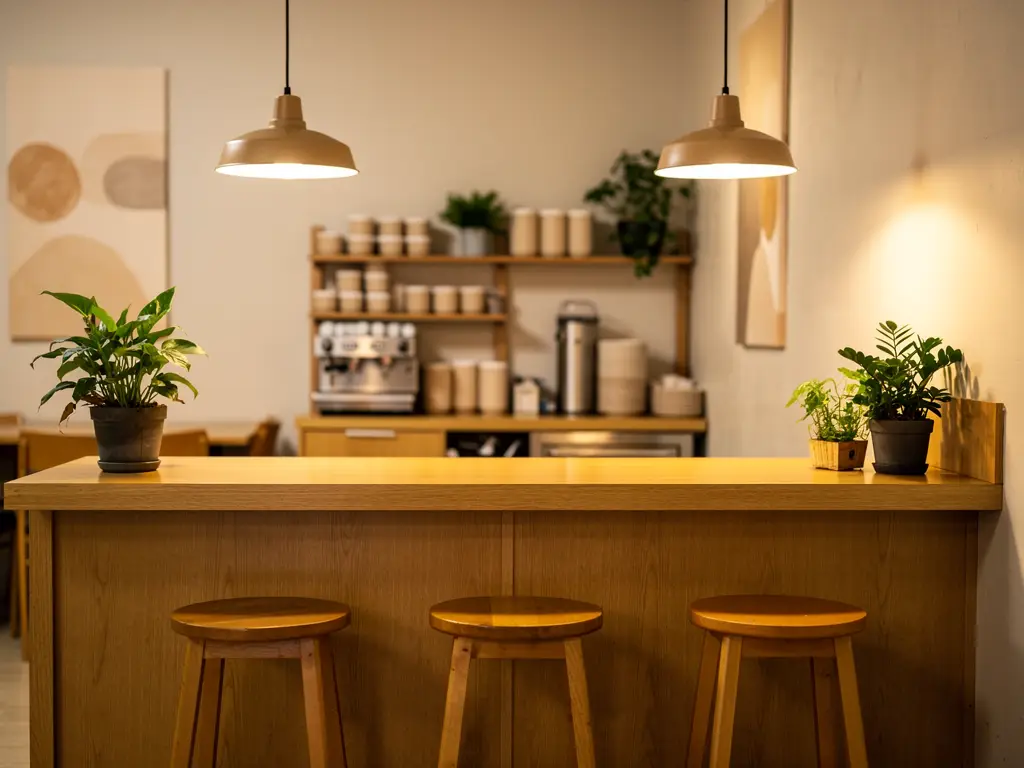 Warm interior of a small Oregon restaurant
