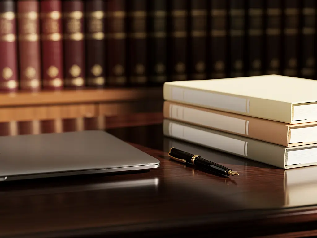 Distinguished law-office desk representing law firm bookkeeping
