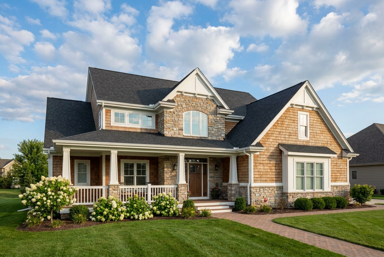 New roof two-story home