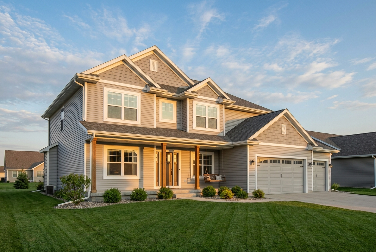 New siding two-story home