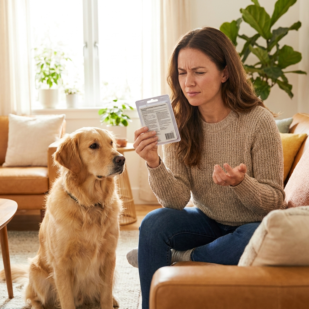Pet owner worried about harsh chemicals in a flea and tick treatment