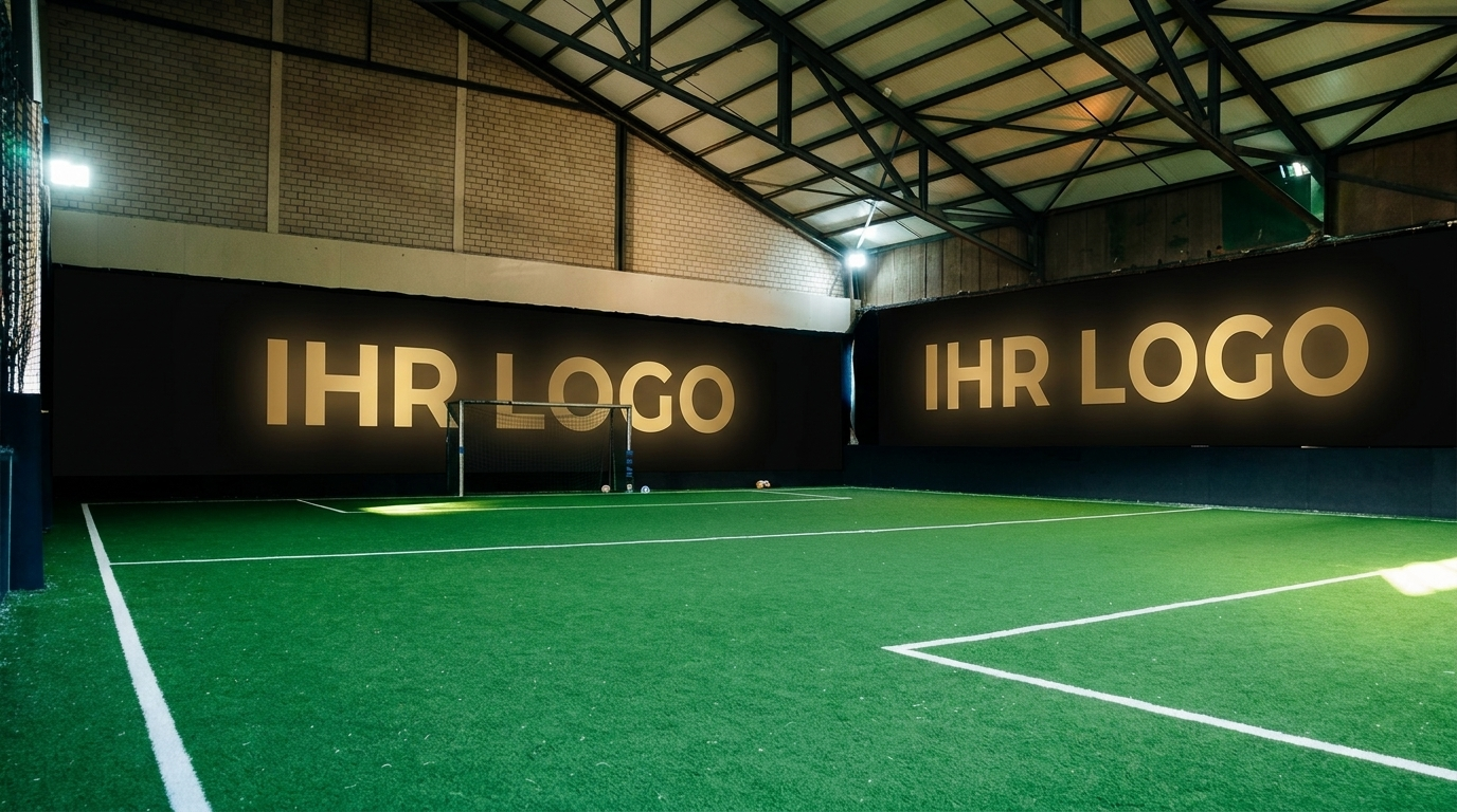 Sponsoring-Mockup: Ihr Logo auf der Werbewand der 360Footballarena