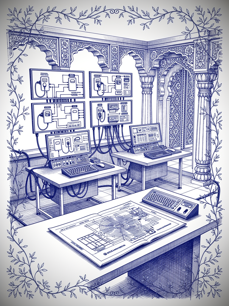 Technical illustration showing charging operator integration with UBC network through control systems and unified connectivity