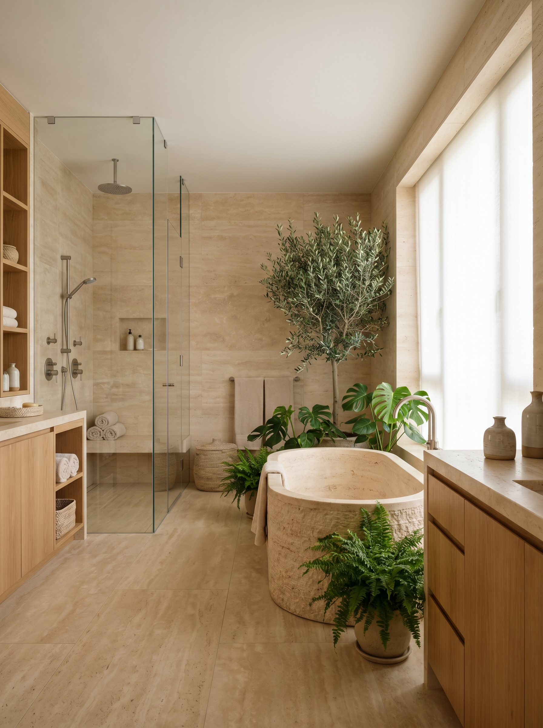 Natürliche Harmonie – Wellnessbad mit Naturstein