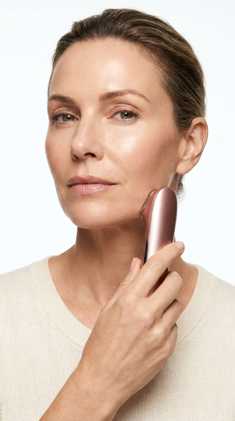 LUMIQ FaceLift Pro — Clinical EMS microcurrent device in use