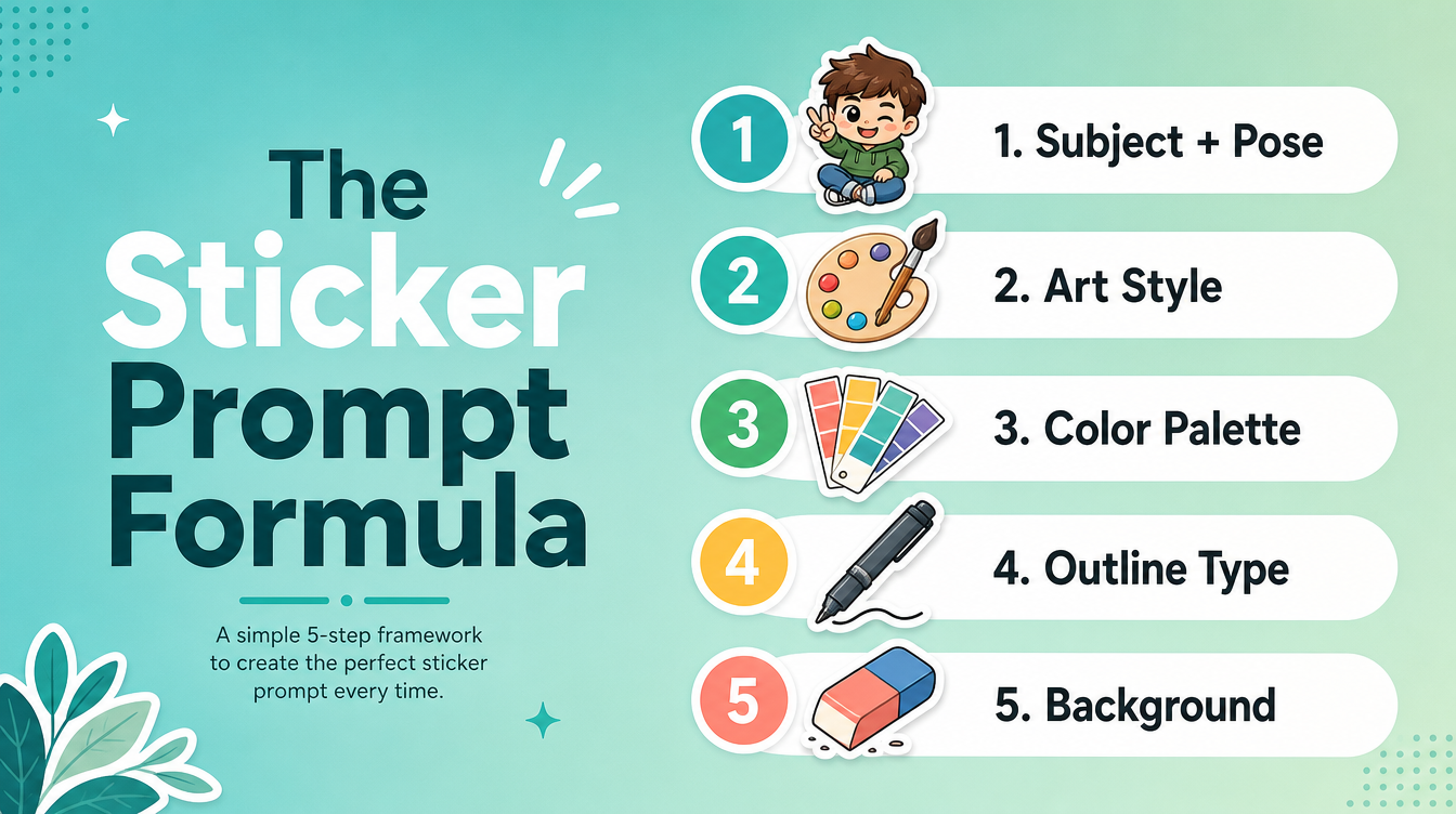 5-part sticker prompt formula for ChatGPT image generator