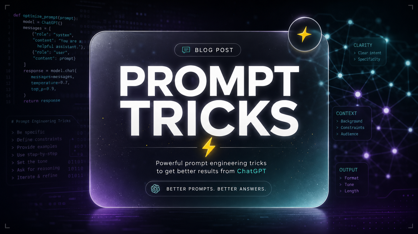 7 prompt engineering tricks for ChatGPT marketers glassmorphism hero