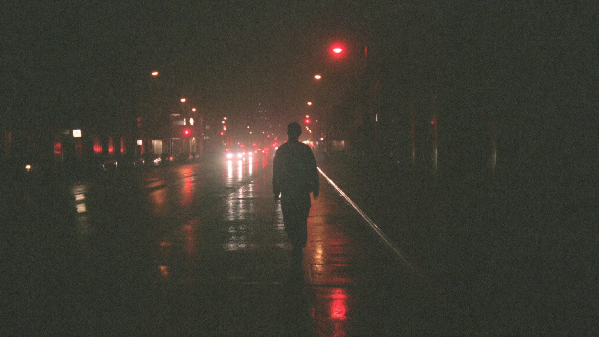 Cinematic night street still