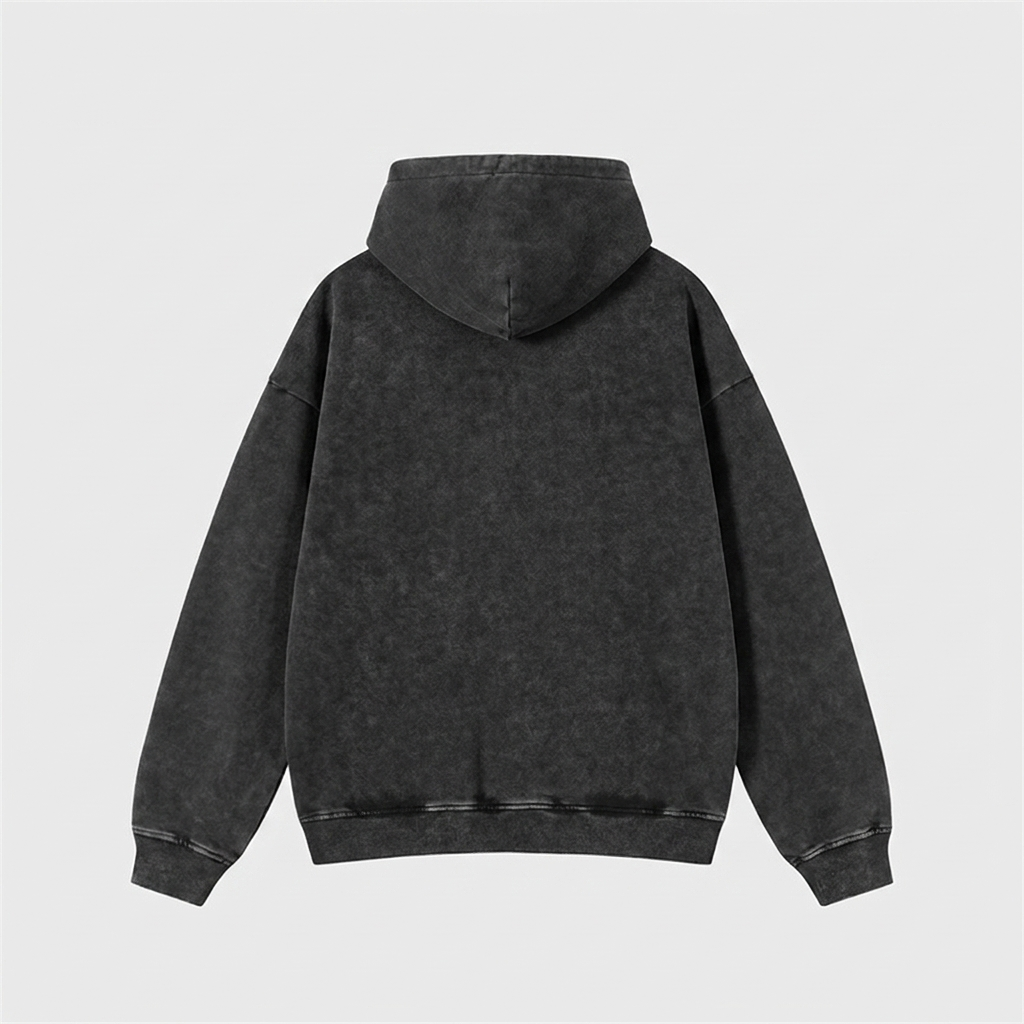 Men's Oversized Plain Hoodie - back view